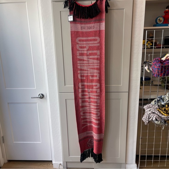 Opening Ceremony Red White Tassel Fringe Streetwear Academia Varsity Scarf Wrap - Picture 8 of 9